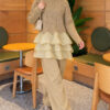 Ruffle-Detail Knit Two-Piece Set Oil Green