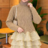 Ruffle-Detail Knit Two-Piece Set Oil Green - Afbeelding 2