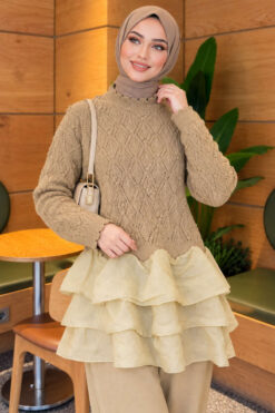 Alternative view of Ruffle-Detail Knit Two-Piece Set Oil Green