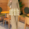 Ruffle-Detail Knit Two-Piece Set Oil Green - Afbeelding 3