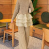 Ruffle-Detail Knit Two-Piece Set Oil Green - Afbeelding 4