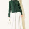 Ruffled Button-Detail Knit Cardigan Emerald – Bild 2