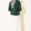 Ruffled Button-Detail Knit Cardigan Emerald – Bild 3