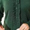 Ruffled Button-Detail Knit Cardigan Emerald – Bild 4