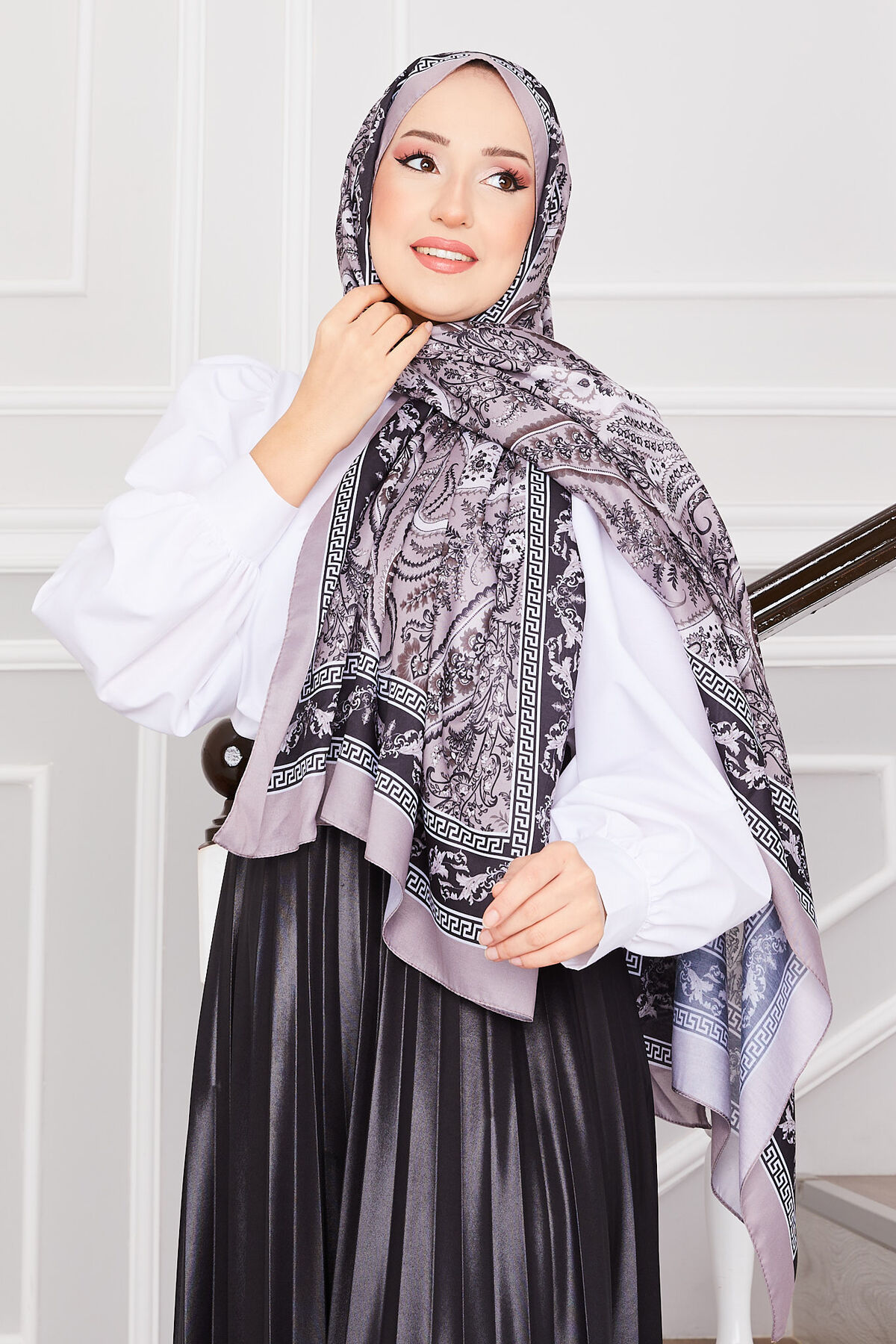 Turquoise Patterned Shawl