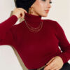 Ribbed Turtleneck Knit Sweater Bisque - Imagen 9