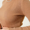 Ribbed Turtleneck Knit Sweater Bisque - Imagen 4