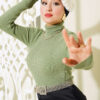 Ribbed Turtleneck Knit Sweater Bisque - Imagen 10