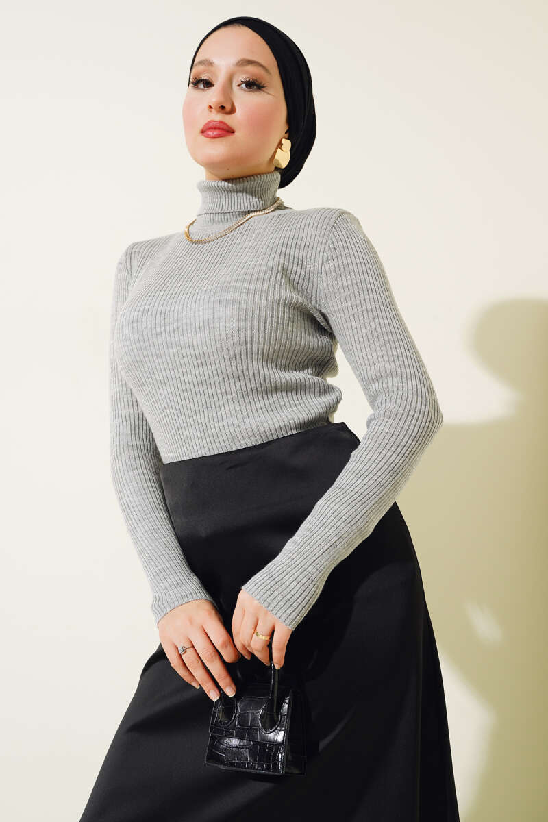 Ribbed Turtleneck Knit Sweater Bisque - Imagen 12