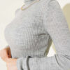 Ribbed Turtleneck Knit Sweater Grey - Imagen 4