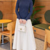 Ribbed Turtleneck Knit Sweater Indigo - immagine 2