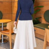 Ribbed Turtleneck Knit Sweater Indigo - immagine 4