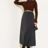 Ribbed Turtleneck Knit Sweater Brown – Bild 2
