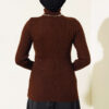 Ribbed Turtleneck Knit Sweater Brown – Bild 3