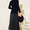 Ribbed Turtleneck Knit Sweater Navy Blue - immagine 3