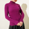Ribbed Turtleneck Knit Sweater Plum - Afbeelding 2