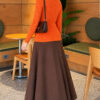 Ribbed Turtleneck Knit Sweater Orange – Image 4