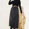 Ribbed Turtleneck Knit Sweater Black - Afbeelding 2