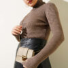 Ribbed Turtleneck Knit Sweater Brown – Bild 5