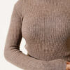 Ribbed Turtleneck Knit Sweater Mink – Image 4