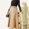 Ribbed Stretch Knit Sweater Dark Brown - immagine 2