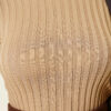 Ribbed Stretch Knit Sweater Camel - الصورة 4