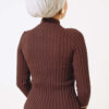 Ribbed Stretch Knit Sweater Chestnut - Afbeelding 3