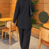 Ribbed Knit Two-Piece Set with Side Slit Hem Anthracite - Afbeelding 4