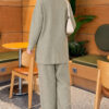 Ribbed Knit Two-Piece Set with Side Slit Hem Hazel - Afbeelding 4
