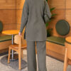 Ribbed Knit Two-Piece Set with Side Slit Hem Khaki - الصورة 4