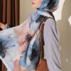 Flowers Bambu French Terry Shawl Baby Blue