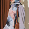 Flowers Bambu French Terry Shawl Baby Blue – Bild 2