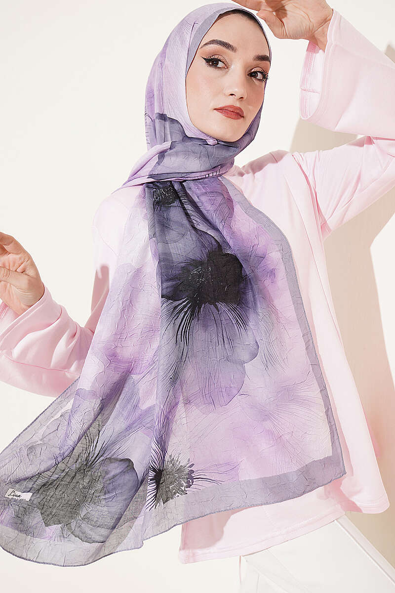 Flowers Bambu French Terry Shawl Grey