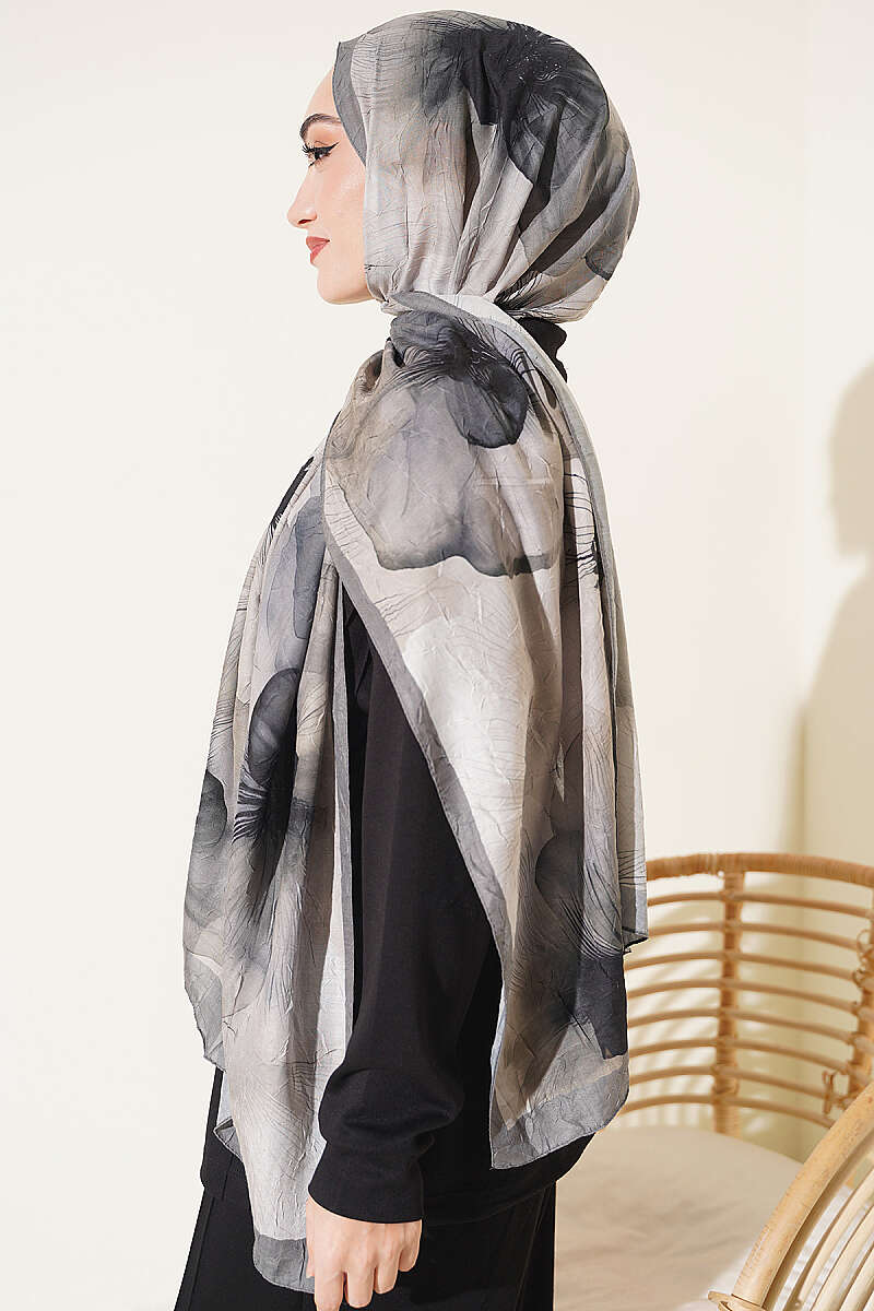 Flowers Bambu French Terry Shawl Khaki - Afbeelding 3