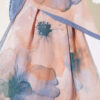 Flowers Bambu French Terry Shawl Indigo - Afbeelding 4