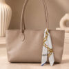Square-shaped handbag with scarf detail Beige