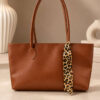 Square-shaped handbag with scarf detail Tan