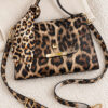 Scarf-Accented Box Bag Leopard
