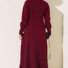 Shawl-Accent Knit Dress Burgundy – Bild 3