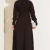 Shawl-Accent Knit Dress Brown – Bild 3