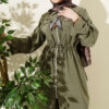Zipped Modal Long Tunic Set with Scarf Hazel - Afbeelding 2