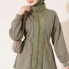 Knitted Waistband Tucked Lounge Set Khaki - الصورة 2