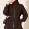 Knitted Waistband Tucked Lounge Set Brown - الصورة 2