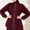 Knitted Waistband Tucked Lounge Set Plum – Bild 2