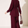 Knitted Waistband Tucked Lounge Set Plum – Bild 3