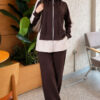 Hooded French Terry Jogger Two-Piece Set Brown - Image 3