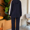 ⁦Hooded French Terry Jogger Two-Piece Set Navy Blue⁩ - الصورة ⁦4⁩