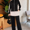 Hooded French Terry Jogger Two-Piece Set Black – Bild 2