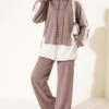 Hooded French Terry Jogger Two-Piece Set Mink