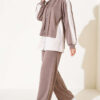 Hooded French Terry Jogger Two-Piece Set Mink – Bild 3